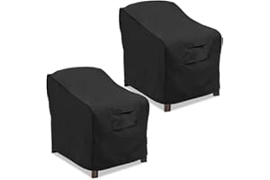 MoneRffi Fire Pit Patio Cover Waterproof Windproof for Outdoor Furniture Table Anti-UV Durable Square Cover (2pcs)