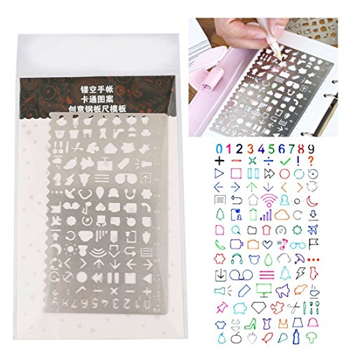 A-szcxtop Multifunktionale Zeichnungsvorlage Lineal, Malerei Graffiti, Creative Hand Zählen Grafiken Schablonen für Büro, Diary (3 PCS) - 4