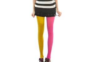 LUOEM Strumpfhosen mehrfarbig Splice Kniestrümpfe Party Kostüm Strümpfe (Rose Rot und Gelb)