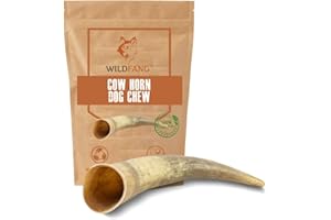Wildfang® Cuerno de Vacuno para Perros, Juguete 100% Natural, Cuidado Dental y Entrenamiento