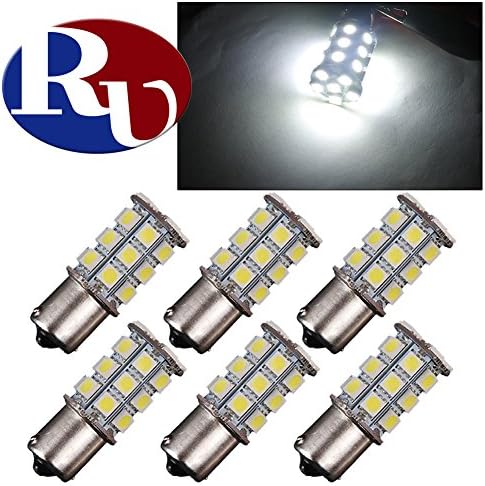 RVNI 6 x 1156 led 27-SMD 5050 White LED Light bulbs Turn Signal Reverse,Car RV,Tail Stop Brake Turn Signal Light Lamp Bulb 1141 1003 7506 BA15S