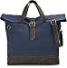 Produktbild Premium Canvas Ledertasche - Umhängetasche für Reise, Arbeit, Sport, Uni, Freizeit - 38 x 36 x 12 cm, geeignet für 15" Notebooks - Farbe: Dunkelblau/Braun - 15 INCH by JEROME WESTFORD