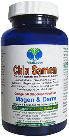 Chia Omega-3 Stomach Intestinal | Diät Sattma Cher Totally Natural 120 Capsules A 500mg # 25550