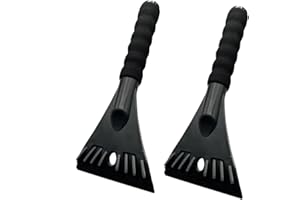 SEHAUSEU 2 pz. Raschiaghiaccio per Auto Parabrezza, Raschietto per Ghiaccio in ABS, Impugnatura Morbida Ergonomica Antiscivolo, Lunghezza 26 cm, Larghezza 11 cm, Auto Protezione in Inverno (Nero + Nero)