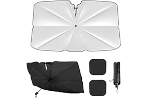 KUWUNG Car Sun Shades Front, Car Windshield Sun Shade Umbrella, Foldable Car Front Sunshade Sun Shade Cover, Cover, Universal Car Front Window Sunshade For Cars, Trucks, SUVs 79cm*140cm (31 * 55in）