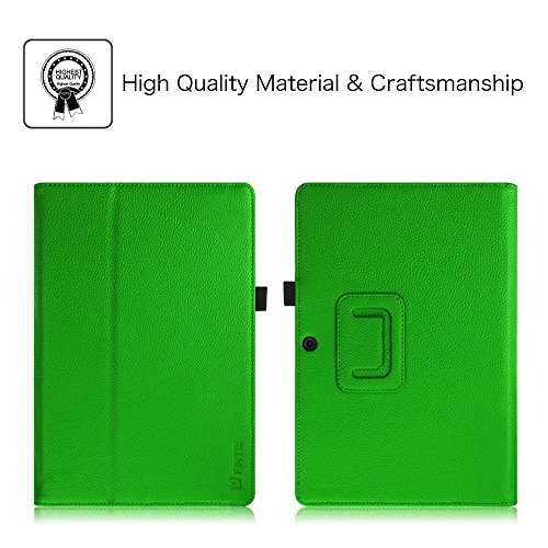 Fintie Trekstor SurfTab duo W1 Hülle Case – Slim Fit Folio Premium Kunstleder Tastatur Ständer Schutzhülle Cover Tasche mit Ständerfunktion für Trekstor SurfTab duo W1 Volks-Tablet WiFi / LTE 25,7 cm (10,1 Zoll), Grün - 2