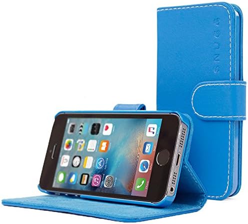 iPhone 5 / 5s Case, Snugg - Blue Leather iPhone 5/5s Flip Case [Lifetime Guarantee] Premium Wallet Phone Cover with Card Slots for Apple iPhone 5 / 5s