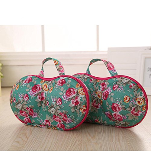 Switchali Tragbare BH Aufbewahrungsbox Organizer Bra Lingerie Unterwäsche Fall Organizer Floral Gedruckt Multicolor - 4