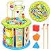 Produktbild WloveTravel Motorikwürfel,10 in 1 Holz Activity Cube Perle Labyrinth Mehrzweck-Lernspielzeug für Kinder Baby Kleinkind Alter 3 4 5 6 7 8 + Einjahres Mädchen Jungen (10 in 1)