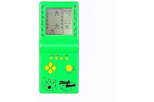 TAQY Rétro Bloquer la Console de Jeu Plusieurs Jeux Niveau/Vitesse réglable Console Portable Jeu de Briques/Courses/Bataille de Chars Jouets électroniques Enfants/Amis/Cadeaux de Vacances (Green)