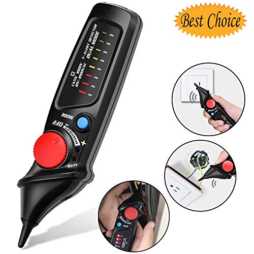 Bluesees, tester di tensione per circuito alternato, senza contatto, a penna, tester di tensione elettrica, alta sensibilità di 12 V ~ 1000 V / 48 - 1000 V con indicatori LED, modalità allarme