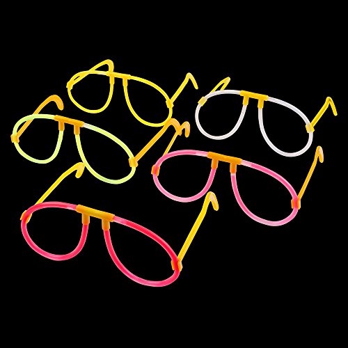S/O 10er Pack Knicklichtbrille 5 farbig sortiert Partybrille Leuchtbrille Brille Knicklicht Party Glow Sticks