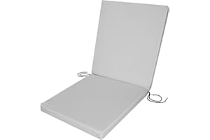 Roseley Water Resistant Low Back Chair Pad Outdoor Garden Patio Seat High-Density Foam With Removable Washable Cover Seating Cushion [Silver]