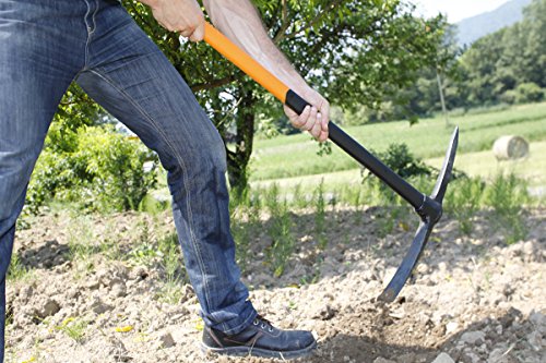 Fiskars geschmiedete Kreuzhacke, Länge 90 cm, Gewicht 3,2 kg, Geschmiedeter Stahl-Kopf/Glasfaserverstärkter Kunststoff-Griff, Schwarz/Orange, 250, 1002208 - 4