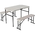 LIFETIME 80352 42 in (107 cm) Recreation Folding Table Set - Almond