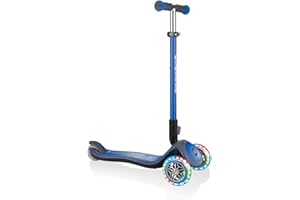 Globber - ELITE DELUXE LIGHTS - Trottinette pliable, lumineuse à 3 roues pour les enfants âgés de 3 à 6 ans +