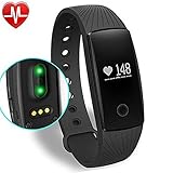 Fitness Armband ,Fitness-Tracker Activity Tracker Sport-Armband mit Schrittzähler,Herzfrequenz-Monitor, Schlafanalyse Smartband (Schwarz)