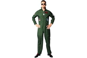 EraSpooky Disfraz de Piloto de Hombre de Aviador Fiesta de Halloween Traje de Cosplay para Adulto