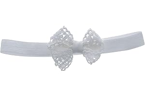 ‎PARSA BEAUTY PARSA Beauty Baby Haarband mit Schleife (weiß) – Elastisches Haarband Baby aus sanftem Material – Stirnband Baby geeignet für Babys zwischen 3 und 6 Monaten – Baby Haarschmuck