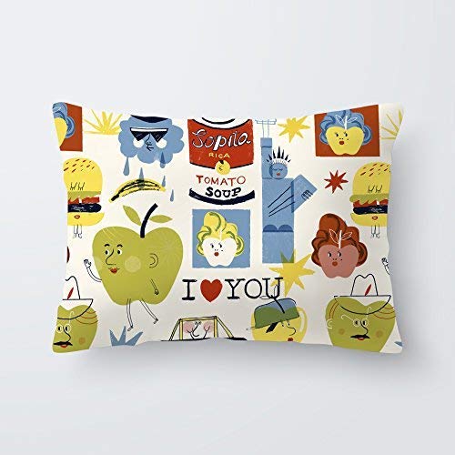 Funda de almohada cojin 30x50 cm algodón cuna bebe dormitorio infantil descanso Fabricada en España Varios diseños (Big Apples)