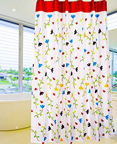 Duschvorhang Wannenvorhang mit Motiv "Schöne Blumen" (B*H 240*180)