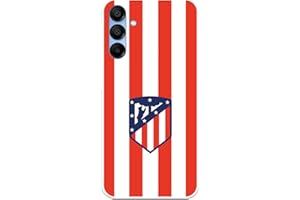 LA CASA DE LAS CARCASAS Funda para Samsung Galaxy A15 5G del Atlético de Madrid Escudo Rojiblanco tansparente para Proteger tu móvil. Capa de Silicona Flexible con Licencia Oficial Atlético de Madrid