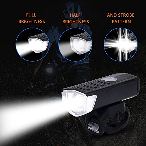 Eximtrade USB Wiederaufladbar Fahrrad Taschenlampe Vorderlicht 3 Modi 300 Lumen LED Wasserdicht - 2