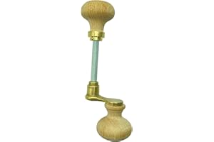 Bouton Manivelle Bordelaise, bois noyer, laiton massif, 6x80, 1 ou 2 portées, fixation goupille, Dubois Industries