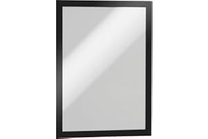 Durable 488201 Duraframe A4 Large Packaging, Cornice Espositiva Adesiva, per Superfici Lisce e Solide, Formato A4, Confezione da 10 Pezzi, Nero