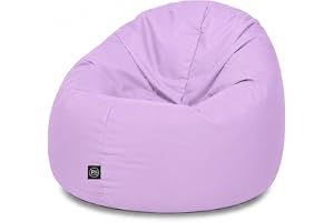 Patchhome Sittsäck med 2-i-1-funktion, sittdyna, saccosäck, syrénlila, 125 cm i diameter i 25 färger och 3 olika storlekar, färdigfylld