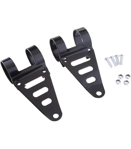 Cyclingcolors 2x Support Phare Noir Court - Fixation Moto Scooter Mobylette