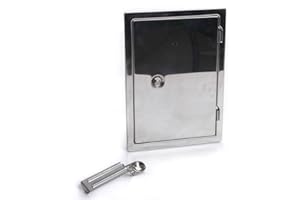 rg-vertrieb Kamintür Reinigungstür Revision Schornstein Edelstahl Putztür Weiss Stahl 2 Größen (Stahl 14x21cm)