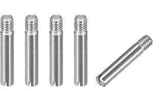 sourcing map 5 Stück M2,5 x 14mm geschlitzter zylindrischer Stift aus 304 Edelstahl, Außengewinde, Positionierstift für Möbel und Schränke