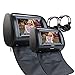 Price comparison product image Free 2 IR Infrared Headphones include Dual Car Headrest CD DVD Player 7Inch 800*480 LCD Screen Audio Black Leather-Style Car DVD/Multimedia Headrest support Remote Control USB SD IR FM Transmitter