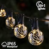 💡【Einfache Installation】Die Led Lichterkette hat 30 Stück G40 Glühbirnen (eine Extra Glühbirne)mit einem E12 Sockel und eine Länge von 11,7 Meter. Jede einzelne Glühbirne hat eine Klammer, die es einfach macht, die Glühbirnen auf Ästen oder einem Nagel zu hängen. obwohl die Birne gebrochen oder entfernt wird, tauschen Sie die Ersatzbirnen einfach aus, kann nicht die anderen Beleuchtung beeinflusst. ❤Hier kann man auch Ersatzbirne kaufen, ASIN: B07RPMPFL3❤