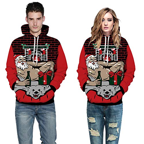 SEWORLD Weihnachten Sweatshirt Kapuzenpulli im Freien Damen Langarm Warmer mit Kapuze Sport Lose Drucken Outwear Pullover Tops Bluse(X2-rot2,EU-44/CN-S/M) SEWORLD Weihnachten Sweatshirt Kapuzenpulli im Freien Damen Langarm Warmer mit Kapuze Sport Lose Drucken Outwear Pullover Tops Bluse(X2-rot2,EU-44/CN-S/M)