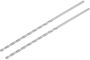 sourcing map HSS Foret Hélicoïdal Haute Vitesse Acier Extra Long Pointes 3.5mm Forage Diamètre 160mm Longueur 2 Pcs