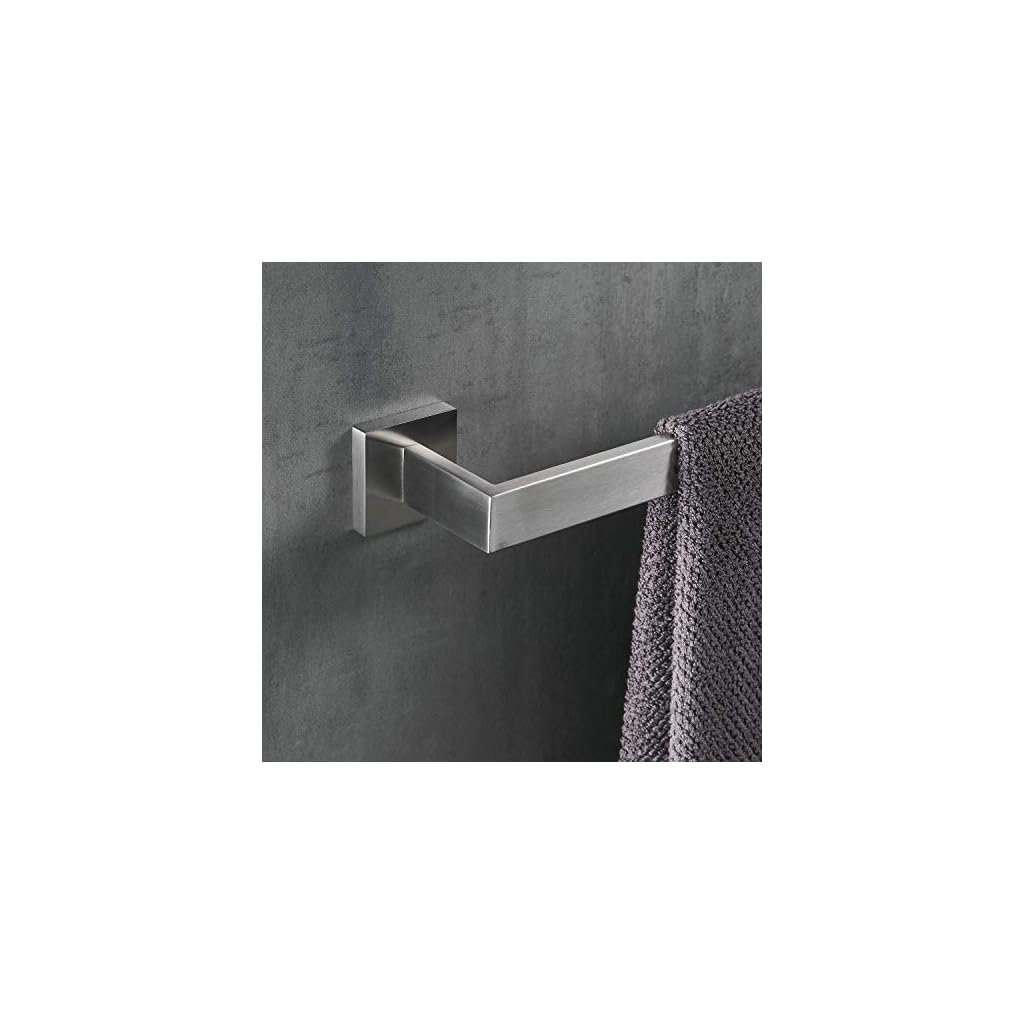 Toallero Baño, 60 cm Toallero de Pared, Acero Inoxidable, Cepillado