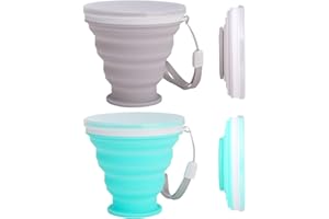 FEZF 2 confezioni di tazze pieghevoli in silicone, tazze da viaggio pieghevoli in silicone, tazze d'acqua pieghevoli per campeggio all'aperto, escursionismo, uso domestico
