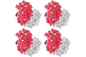 TUPARKA Rot Holly Beeren Weihnachten Dekoration, Weihnachtskranz der Versorgungen, Weihnachtsbaum Blumen Dekorations Tischschmuck Macht