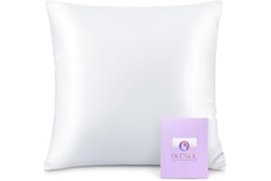 OLESILK Seide Kissenbezug Kissenhülle Haar- und Hautpflege mit Reißverschluss 16 Momme 1 Stück Weiß 80x80cm