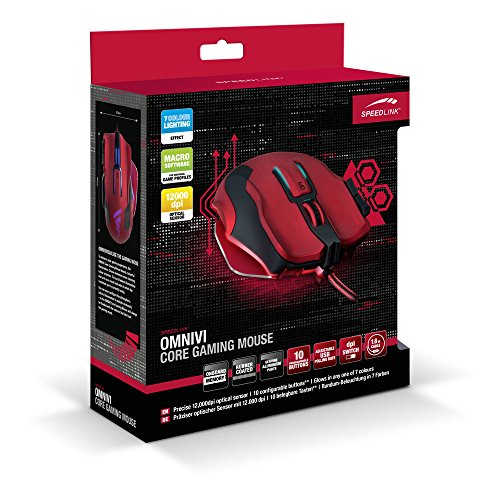 Speedlink Omnivi - Rat  n gaming profesional con sensor l  ser  color rojo