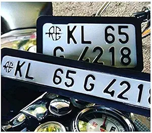 CQLEK Bike Number Plate Frame (Front & Back) - Set of Two (Black) - Standard Size for All Bikes & Scooty