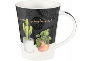 VILLA ITALIA Kubek Porcelanowy - Gardenic 350 ml - You are my sunshine - Kubek do Kawy Herbaty Kakao - Duży Kubek - Porcelana - Mleczna Biel - Idealny na Prezent - Kubek z Uchwytem