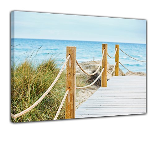 Bilderdepot24 Wall Art - Canvas Picture "Nice way to the beach" 23.62 inch x 19.69 inch - Gallery wrapped, directly from the manufacturer