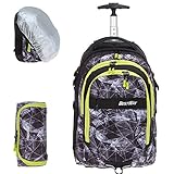 Trolley System mit Leichtlauf-Rollen, geräuscharm, Bodenplatte, Stange lässt sich auf 2 Stufen arretieren (passt Groß und Klein)