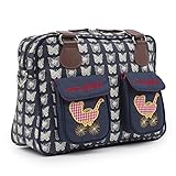 Pink Lining Mama Et Bebe Cream Butterflies on navy Wickeltasche