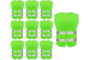 Hitopin Chaleco Reflectante de Alta Visibilidad y Seguridad - 10 Piezas para Corredores, Conductores y Limpiadores