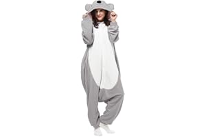 LBJR Erwachsene Cosplay Schlafanzug Tierkostüme Jumpsuit Onesie Nachtwäsche Overall Fasching Karneval Halloween Pyjama