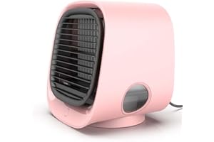 KEEPLUS Oribreeze Air Conditioning, Oribreeze Air Cooler, Evaporative Air Cooler, Portable Air Conditioner Fan, Evaporative Mini Air Cooler with 3 Speeds, Personal Space Humidifier Desktop Cooling Fan (Pink)